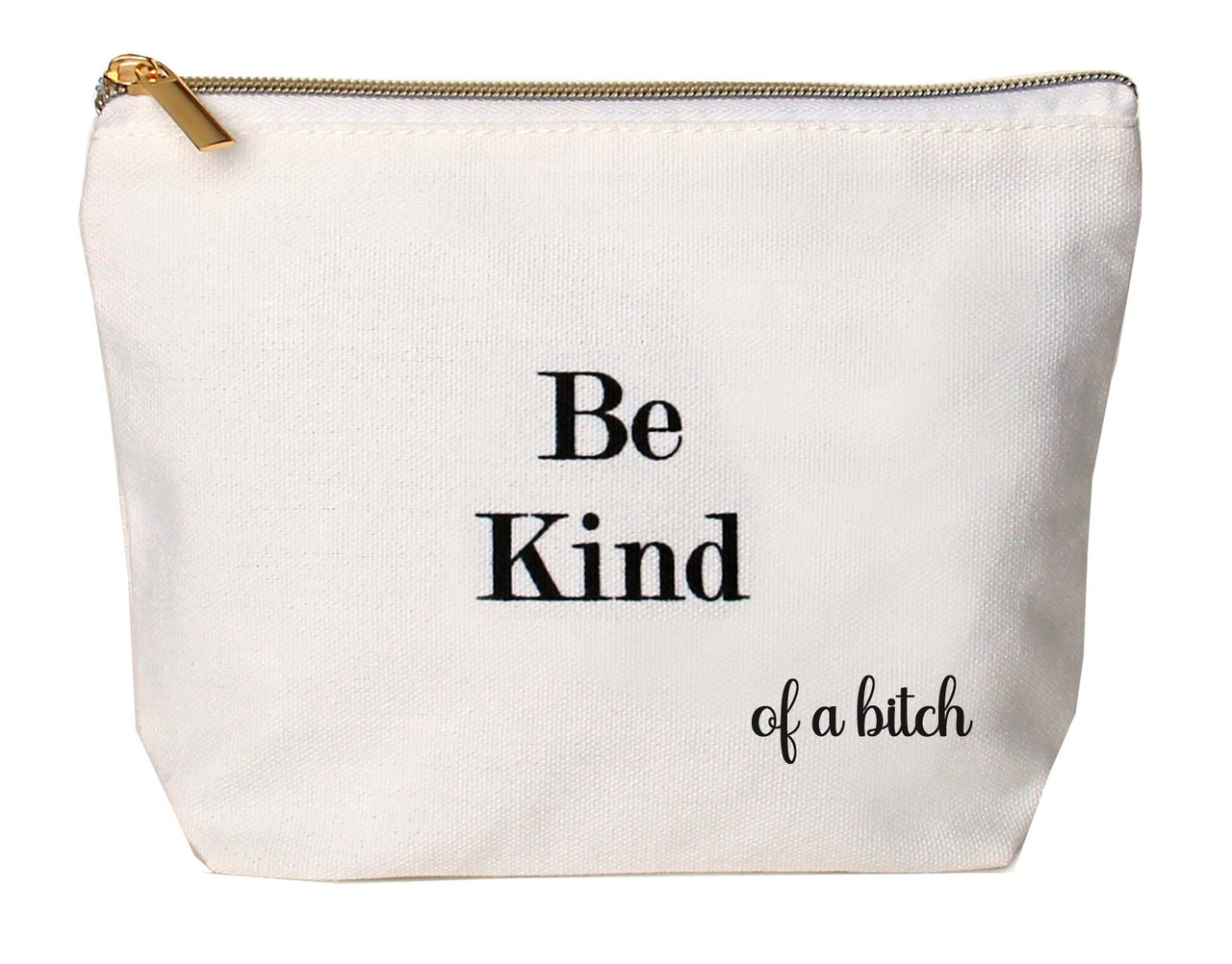 Be Kind Canvas Cosmetic Zipper Bag